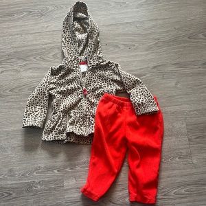 Red and Leopard print outfit